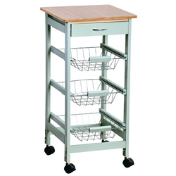 Bar de bucatarie mobil cu sertar si cosuri, 36 x 77 cm