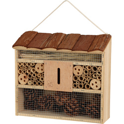 Casa pentru insecte cu acoperis din lemn, 29,5 x 10 x 28,5 cm