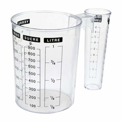 Pahar gradat pentru ingrediente, 2 compartimente, Plastic