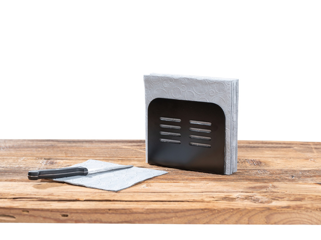 Suport pentru servetele, Wenko Baco, negru, din metal, 15 cm x 12.5 cm x 4 cm