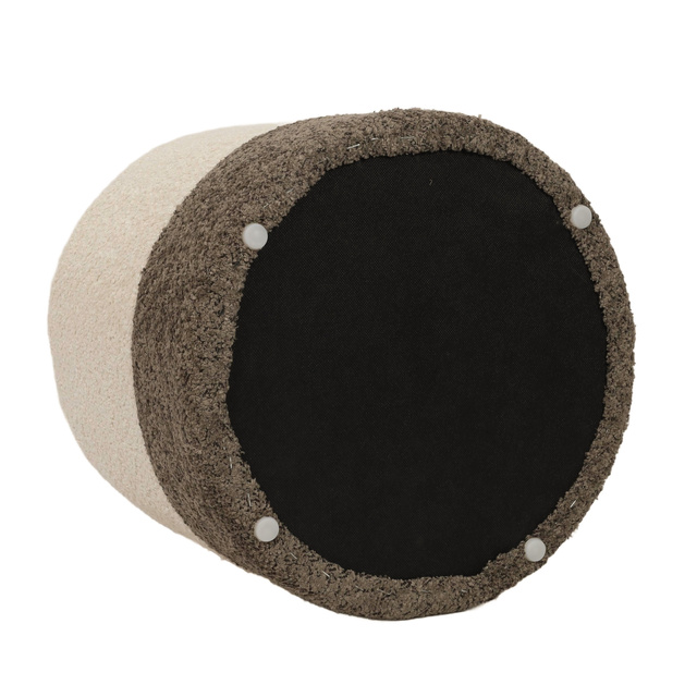 Puf rotund tapițat în două culori boucle, Ø 35 x 34 cm