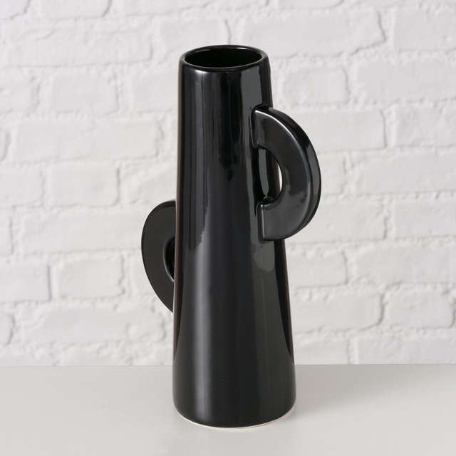 Vaza Isaac, lucioasa, 26 cm, negru