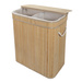 Coș de rufe din bambus, cu două compartimente, 100 l