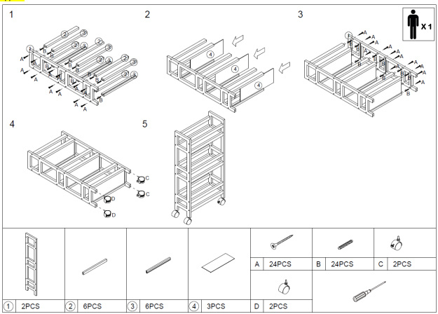 Raft pentru baie pe roți, 3 rafturi, bambus