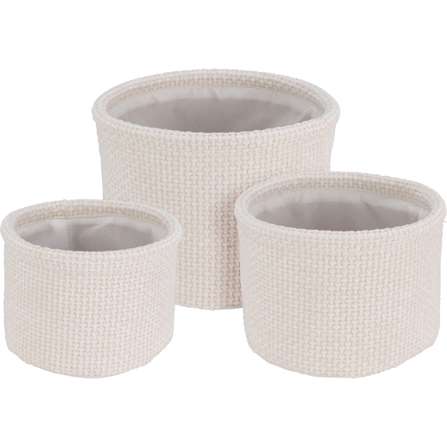 Set de coșuri rotunde pentru depozitare, 3 buc.
