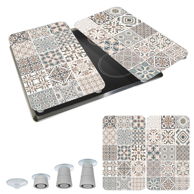 Plăci de sticlă pentru aragaz cu mozaic, 2 bucăți, WENKO, plăci