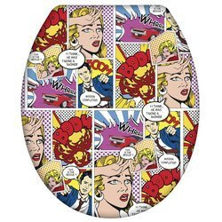 Capac toaleta Pop-Art - Duroplast, cu inchidere lenta, WENKO