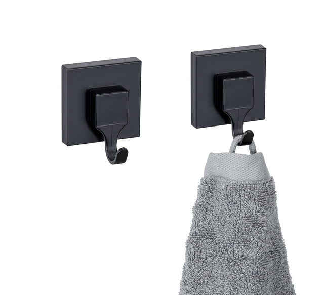 Set 2 carlige pentru prosoape QUADRO, montaj fara gaurire