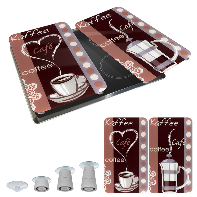 Plite de protecție din sticlă cu AROMĂ DE CAFE, 2 bucăți
