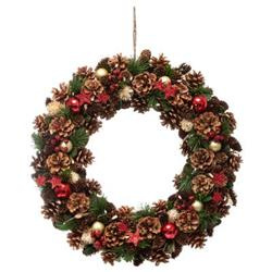 Coroană de Crăciun cu conuri de pin, Ø 50 cm