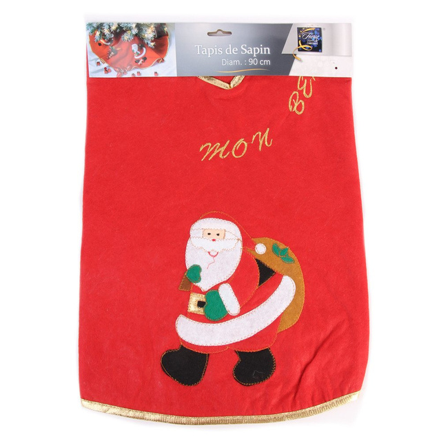 Covoras decorativ pentru brad cu motiv de Mos Craciun