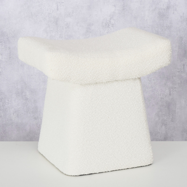 Taburet LIDAL cu tapițerie de pluș, înălțime 45 cm