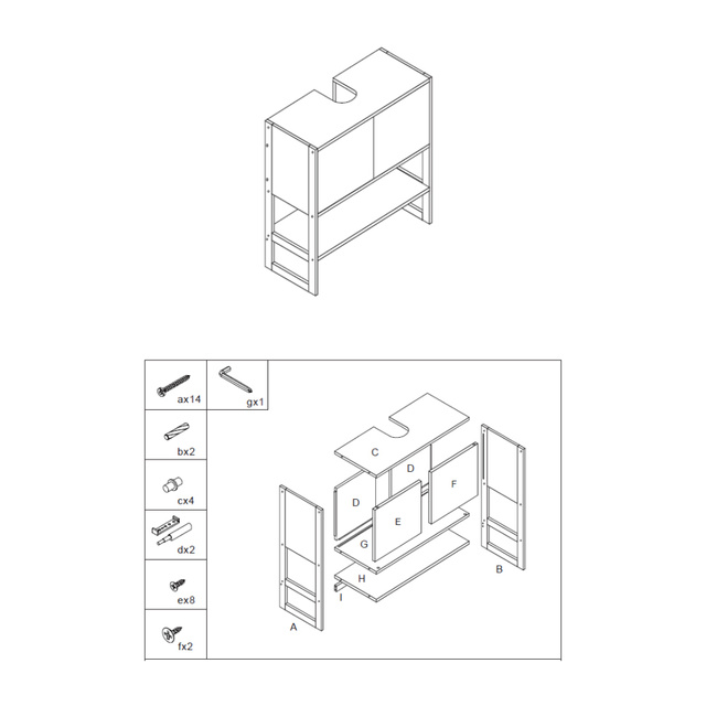 Dulap pentru lavoar Lab'n Modul, bambus