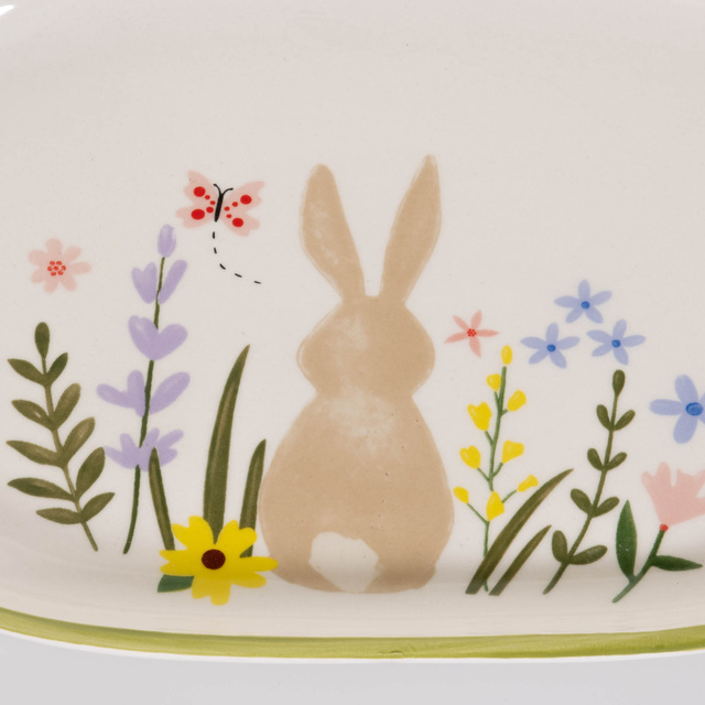 Platou ceramic Gabby, iepuras, 24,5 x 16 cm
