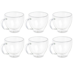 Set cesti termice pentru cafea sau ceai, pereti dubli, 6 cesti, 140 ml