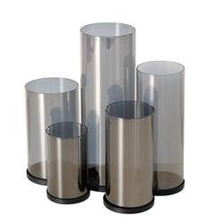 Set 4 sfeșnice,  metal, argintiu