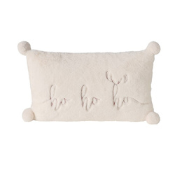Perna pufoasă cu inscripție brodată și pompoane NAVID, 35 x 55 cm