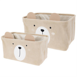 Cutii pentru jucării CUTIE cu mânere, din catifea, 2 bucăți