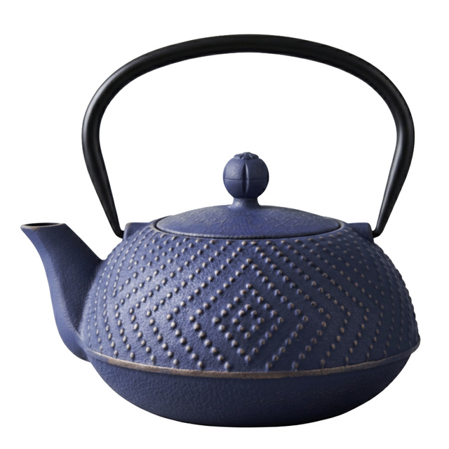 Ceainic din fontă cu infuzor KAMIN, 900 ml, bleumarin