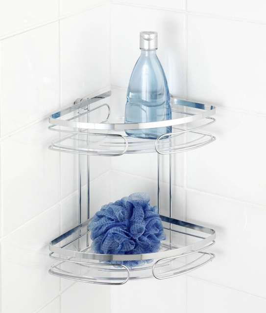 Raft de col pentru baie PREMIUM, 2 niveluri - oțel inoxidabil, WENKO