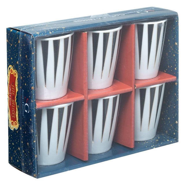 Set cani portelan MERVEILLEUX, 90 ml, 6 buc