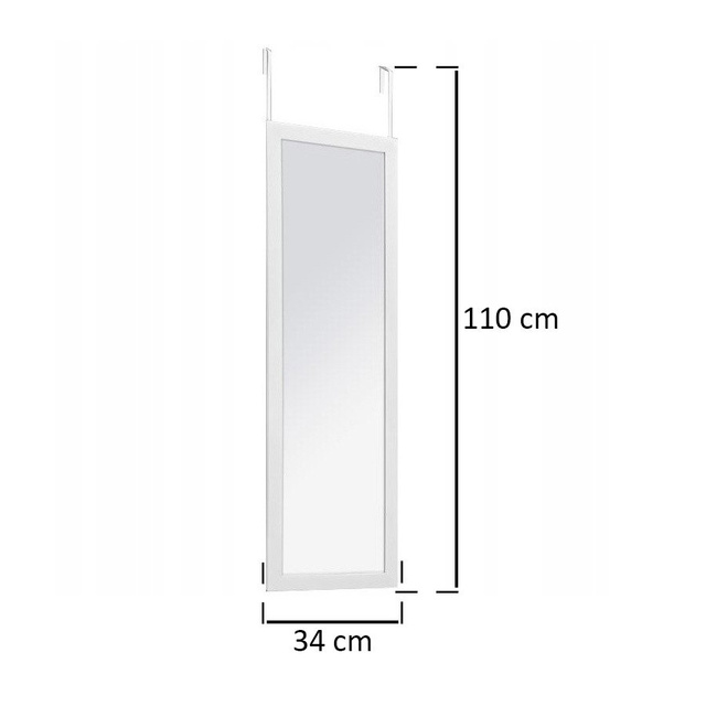 Oglinda cu cadru din aluminiu, 110x36 cm, Alb