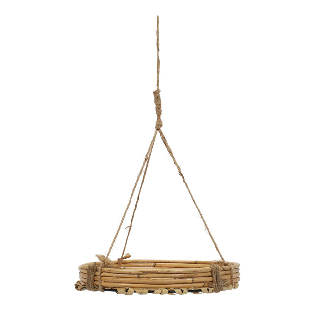 Ghiveci suspendat din bambus si ratan, Ø 25,5 x 45 cm