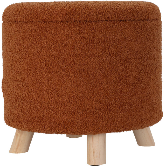 Puf rotund tapițat cu spațiu de depozitare TEDDY, Ø 40 x 37 cm