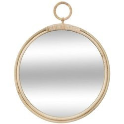 Oglindă în rachită, Ø 38 cm, rotundă