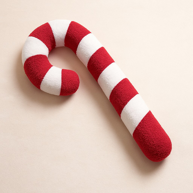 Perna de Crăciun LUCIEN, baston de zahăr din pluș, 57 cm