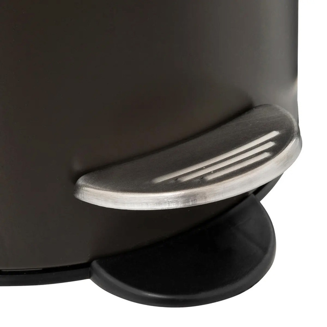 Coș de gunoi modern pentru baie cu capac din bambus, negru, 3 l