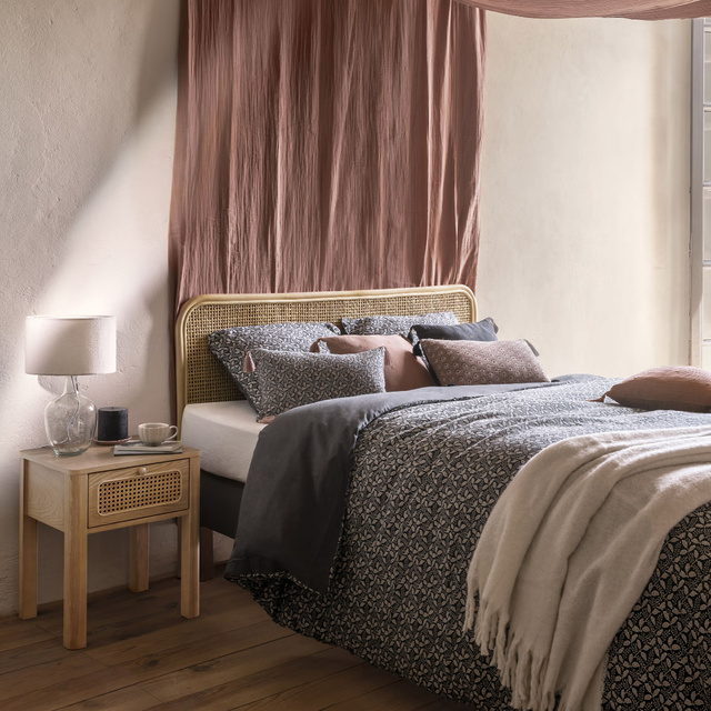 Lampa de masa cu baza din sticla transparenta, 43,5 cm