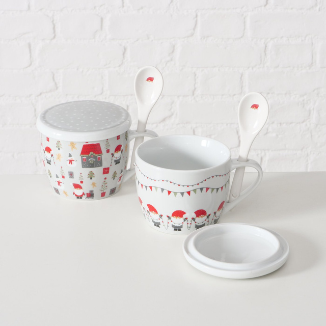 Cana jumbo de Crăciun cu capac și linguriță MONTI, 600 ml