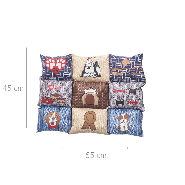 Pat pentru caini, cu fund antiderapant, 55 x 45 cm