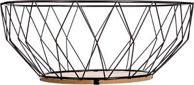 Coș de fructe, metal, negru, Ø 28 cm