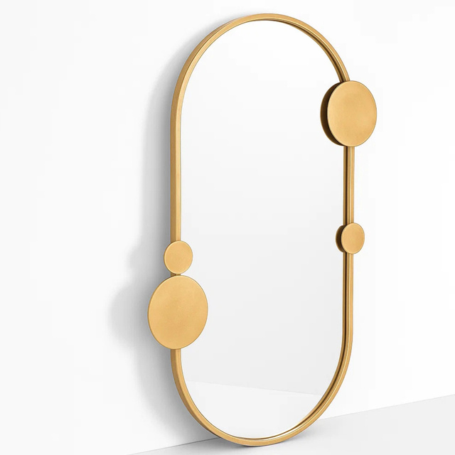 Oglindă de perete SAANA cu decorațiuni geometrice, 46 x 76 cm