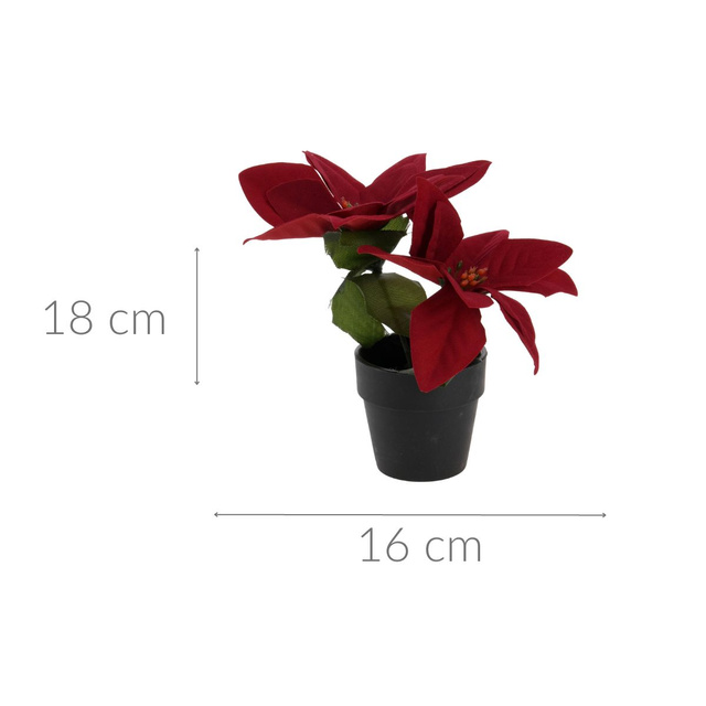 Steaua Betleemului in ghiveci, artificiala, inaltime 18 cm