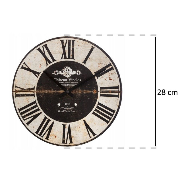 Ceas de perete cu cifre romane, ceas suspendat pe perete, Ø 28 cm