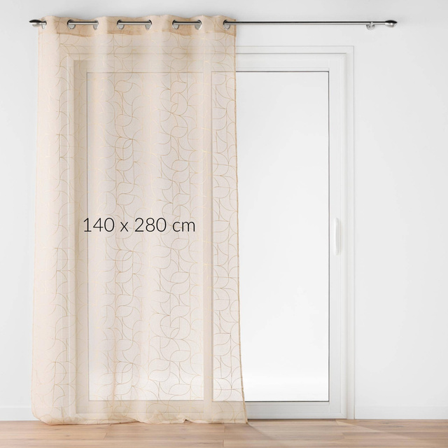 Perdea cu inele și imprimeu aur, LOUXOR, 140 x 280 cm