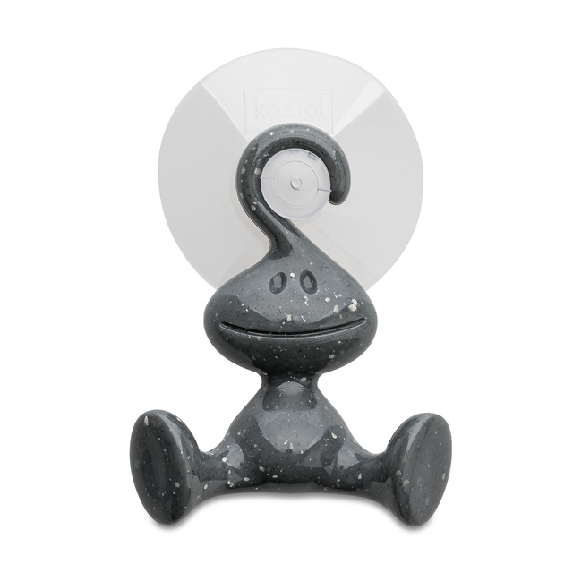 Cârlig pentru prosoape cu ventuză MORITZ, KOZIOL, gri cenușiu reciclat