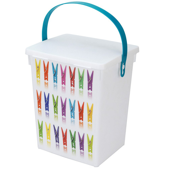 Recipient pentru detergent de rufe, cleme, violet