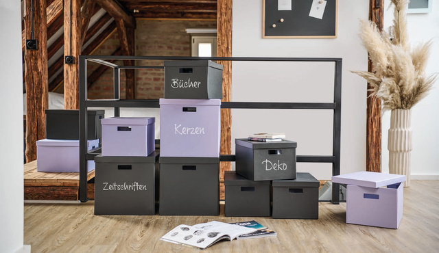 Cutie depozitare cu capac, carton reciclat, 25 x 35 x 20 cm