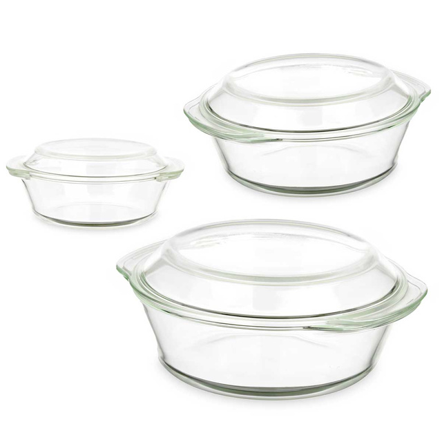 Set 3 vase rotunde termorezistente