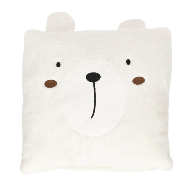 Perna de pluș ANIMAL, cu urechi, 43 x 43 cm
