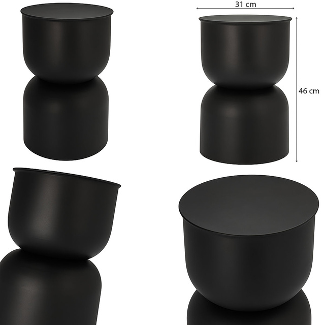 Masa coloană DISA, mată, Ø 31 cm, neagră