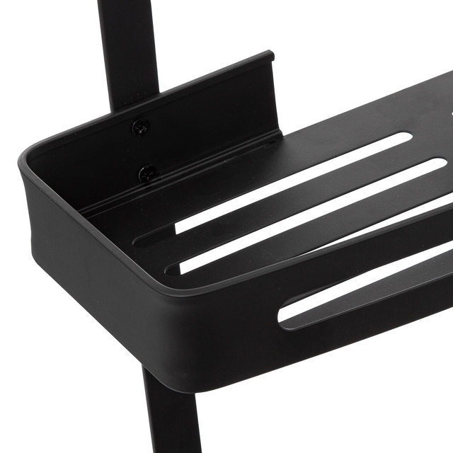 Raft pentru dus, doua nivele, negru, 32,5 x 16 x 60 cm