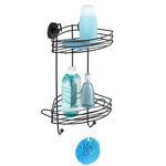 Raft de duș WENKO, Vacuum-Loc, pe două niveluri, din metal, negru