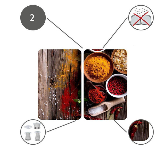 Plăci de protecție din sticlă SPICE pentru aragaz – 2 bucăți, WENKO, spice