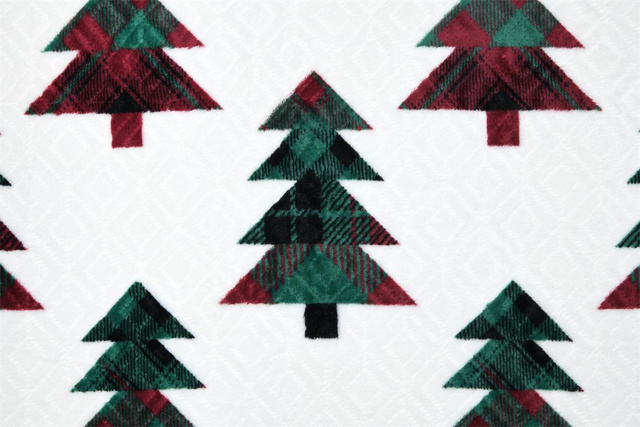 Pătură de Crăciun KLAUS cu brăduți, 130 × 160 cm