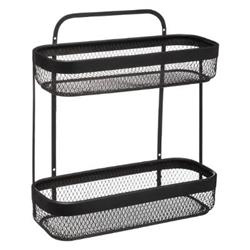 Raft de bucătărie din metal, 2 niveluri, negru